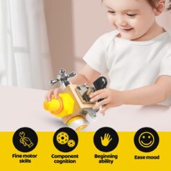 Joc de tip Montessori cu 6 activitati, Busy Bord, 3 ani+