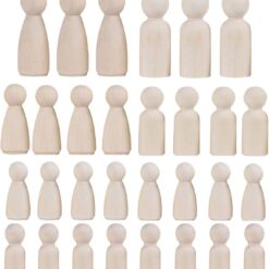 Joc din lemn de tip Montessori - Set 50 cilindrii natur