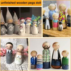 Joc din lemn de tip Montessori - Set 50 cilindrii natur