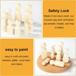 Joc din lemn de tip Montessori - Set 50 cilindrii natur