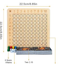 Joc educativ din lemn cu numere-Tabla Inmultirii, 6 ani+