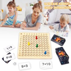 Joc educativ din lemn cu numere-Tabla Inmultirii, 6 ani+