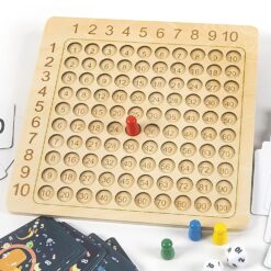 Joc educativ din lemn cu numere-Tabla Inmultirii, 6 ani+