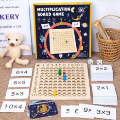 Joc educativ din lemn cu numere-Tabla Inmultirii, 6 ani+