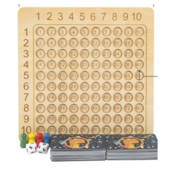 Joc educativ din lemn cu numere-Tabla Inmultirii, 6 ani+