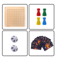 Joc educativ din lemn cu numere-Tabla Inmultirii, 6 ani+