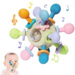 Jucarie interactiva bebelusi – Minge senzoriala dentitie, 0 luni+