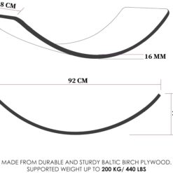 Placa de echilibru pentru copii, din lemn, Curcubeu