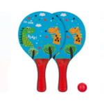 Set rachete tenis copii cu minge, din lemn, pentru plaja
