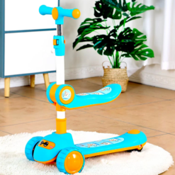 Trotineta pliabila cu 3 roti si lumini, 3 ani+, albastru 01