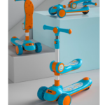 Trotineta 2 in 1, pliabila cu 3 roti si lumini, 2 ani+