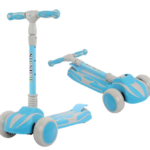 Trotineta pliabila cu 3 roti, lumini, 3 ani+, Albastru