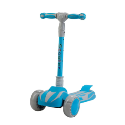 Trotineta pliabila cu 3 roti, lumini, 3 ani+, Albastru