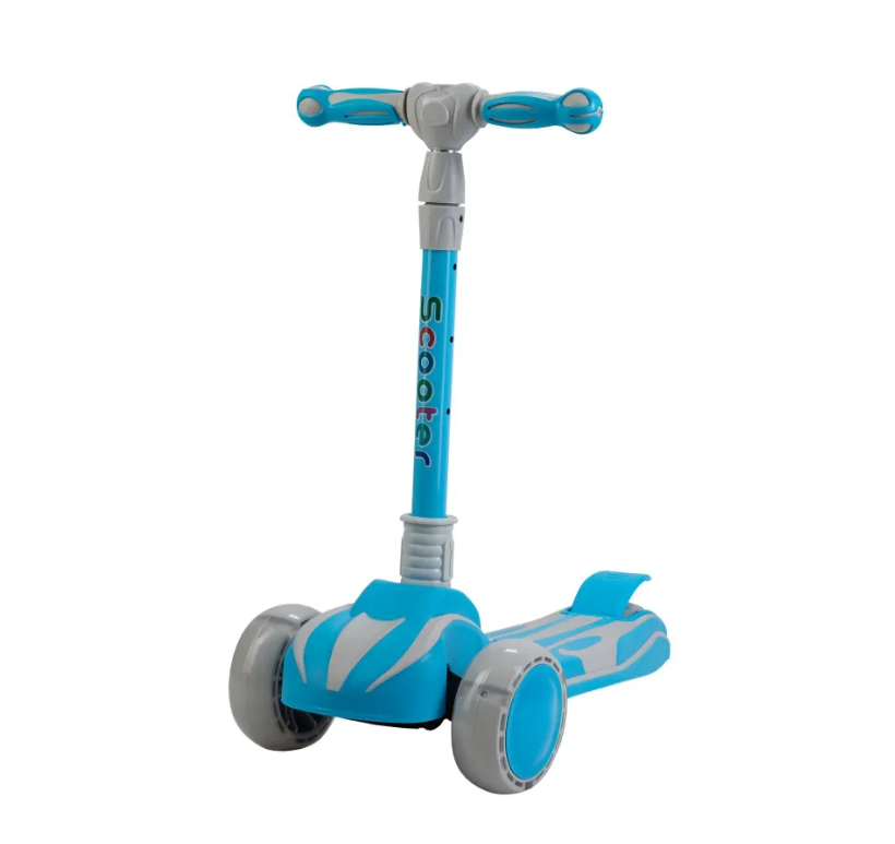 Trotineta pliabila cu 3 roti, lumini, 3 ani+, Albastru