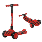 Trotineta pliabila cu 3 roti, lumini, 3 ani+, Rosu