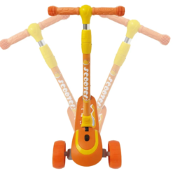 Trotineta pliabila cu 3 roti, lumini si muzica, 3 ani+, Portocaliu