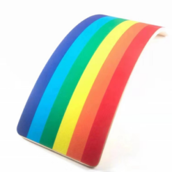 Placa de echilibru pentru copii, din lemn, Curcubeu