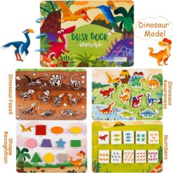 Carte cu stickere reutilizabile, Busy Book, Dino, 3 ani