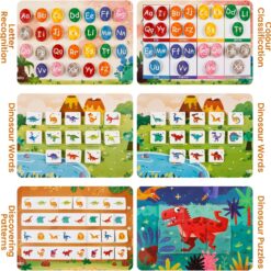 Carte cu stickere reutilizabile, Busy Book, Dino, 3 ani