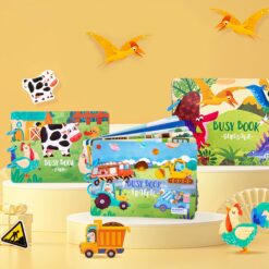 Carte cu stickere reutilizabile, Busy Book, Dino, 3 ani
