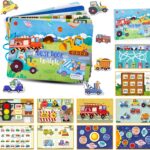 Carte cu stickere reutilizabile, Mijloace de transport, 3 ani