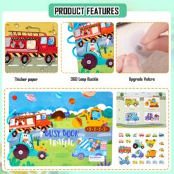 Carte cu stickere reutilizabile, Mijloace de transport, 3 ani