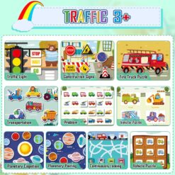 Carte cu stickere reutilizabile, Mijloace de transport, 3 ani