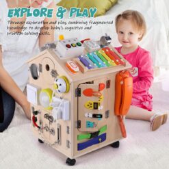 Casuta senzoriala cu activitati Montessori, Busy Board, 3 ani 01