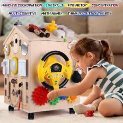 Casuta senzoriala cu activitati Montessori, Busy Board, 3 ani 01