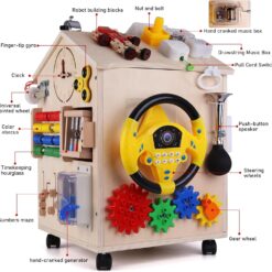 Casuta senzoriala cu activitati Montessori, Busy Board, 3 ani 01