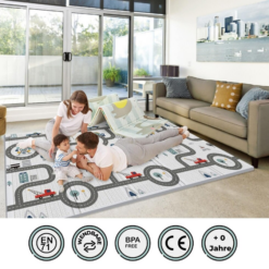 Covor de joaca din spuma termoizolant cu doua fete 200 x 180 cm, pliabil