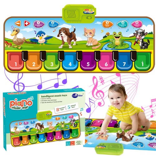 Covoras muzical bebelusi, Animale, 80cm