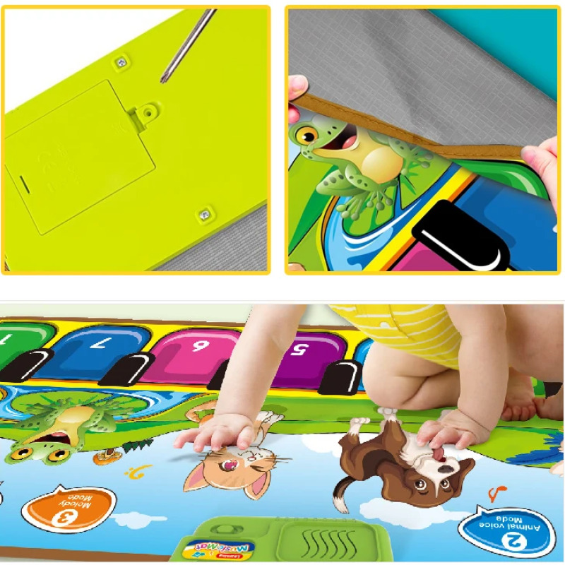 Covoras muzical bebelusi, Animale, 80cm