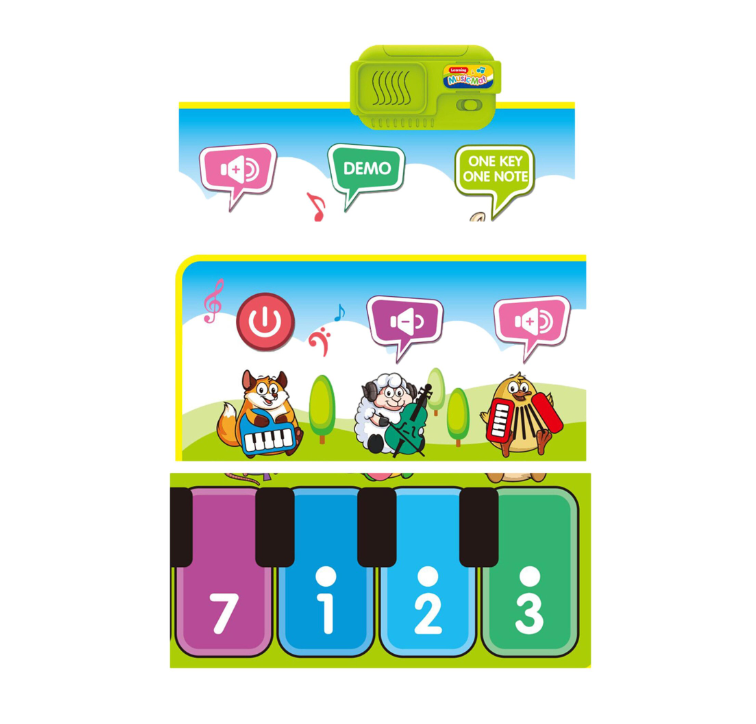 Covoras muzical bebelusi, Animale, 80cm