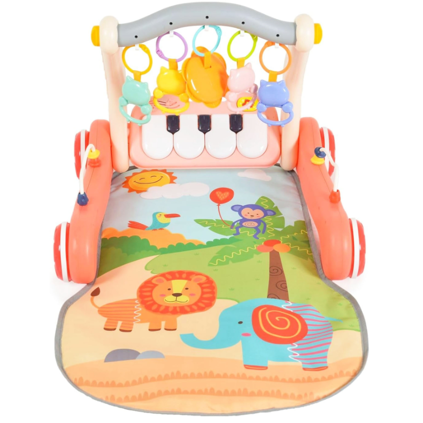 Joc 2 in 1, Antepremergator si saltea de joaca, 0 luni+, Roz