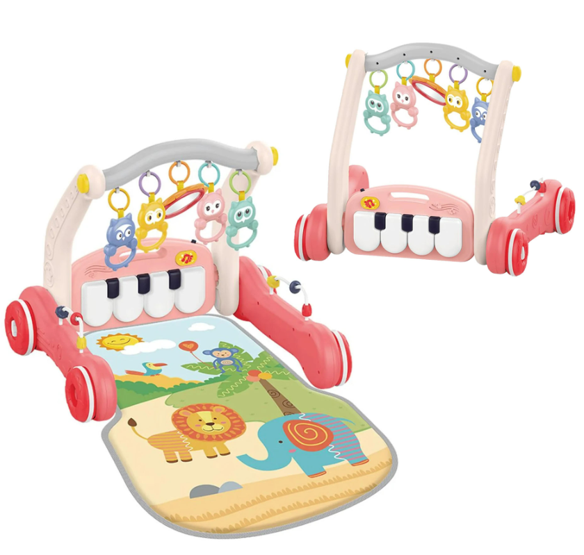 Joc 2 in 1, Antepremergator si saltea de joaca, 0 luni+, Roz