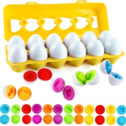 Joc de potrivire forme si culori, Oua educationale, 3 ani