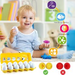 Joc de potrivire forme si culori, Oua educationale, 3 ani