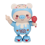 Jucarie distractiva bebe cu sunete si lumini, Porcusor, Albastru