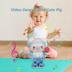 Jucarie distractiva bebe cu sunete si lumini, Porcusor, Albastru