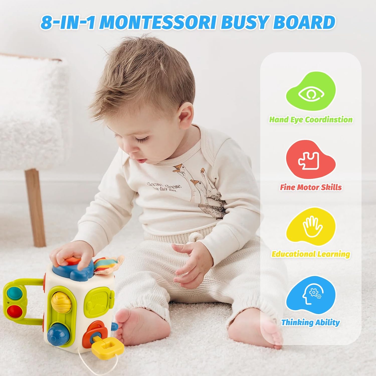 Jucarie interactiva bebelusi - Busy Cube,18 luni 04