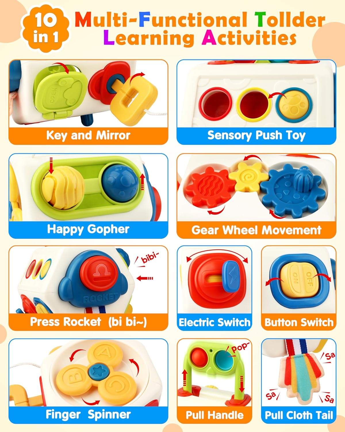 Jucarie interactiva bebelusi - Busy Cube,18 luni 04