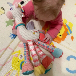 Jucarie senzoriala, dentitie, Unicorn roz, 0 luni+