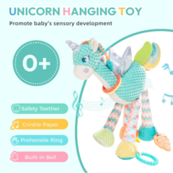 Jucarie senzoriala, dentitie, Unicorn roz, 0 luni+