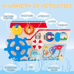 Placa de activitati Montessori, Busy Board, Vapor, 3 ani+