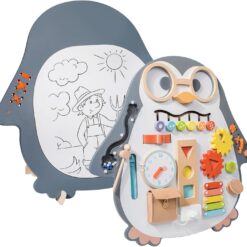 Placa senzoriala cu activitati Montessori, 2 in 1, 2 an+