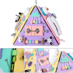 Placa senzoriala cu activitati Montessori - Busy Board, 3 ani