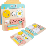 Placa senzoriala cu activitati Montessori, Busy Board, 3 ani