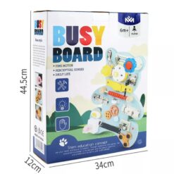 Placa senzoriala cu activitati Montessori, Busy Board, Ursulet, 3 ani