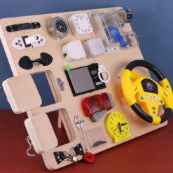 Placa senzoriala cu activitati Montessori, Placa de activitati, 3 ani+ 01